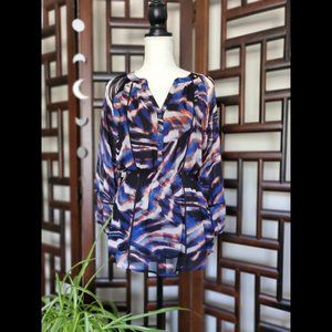 NWOT Calvin Klein Womens Abstract Blouse (Size XS)